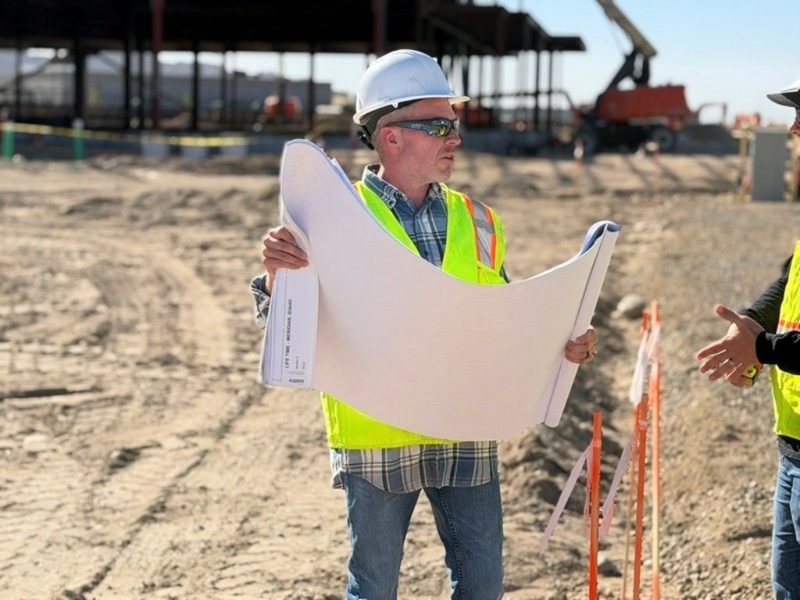 Sean Sundwall at a road construction site